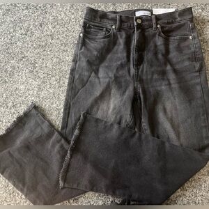 Loft Petite 8 Black Denim The Kick Crop